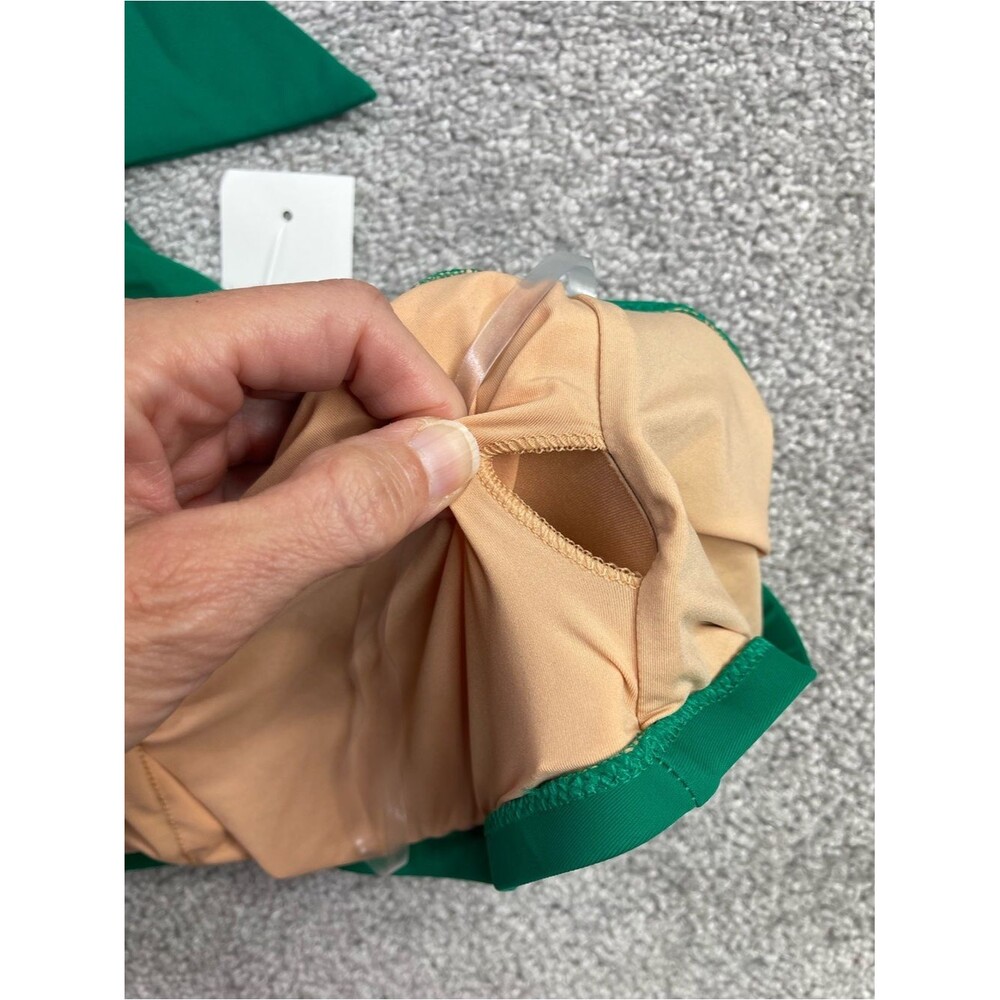 J. Crew Factory One-Shoulder Bikini Top Women's Large Emerald Green Padded - Picture 4 of 7